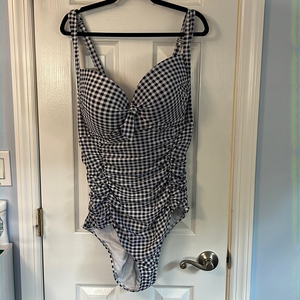 Torrid one piece gingham print swimsuit